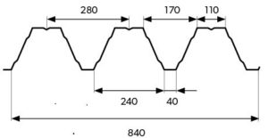 Technické parametry trapézového plechu T153-840