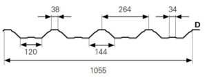Technické parametry trapézového plechu T50-1055