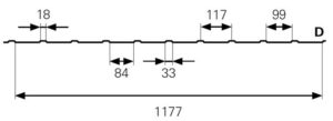 Technické parametry trapézového plechu T7-1177